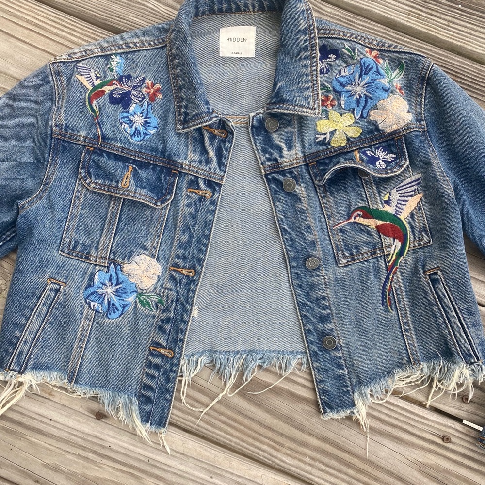 Hidden Denim Embroidered Jean Jacket